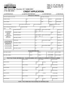 PRIOR TO THE RETURN AND APPROVAL OF THIS COMPLETED FORM, ALL PRINTING MUST BE PREPAID  10 E. Second St., Dunkirk, NY