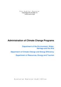 Administration of Climate Change Programs