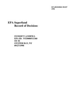 EPA/ROD/R02EPA Superfund Record of Decision: