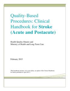 Quality-Based Procedures: Clinical Handbook for Stroke