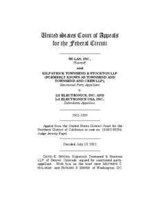 United States Court of Appeals for the Federal Circuit __________________________ WI-LAN, INC., Plaintiff, and
