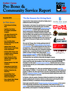 Katten Cares  Pro Bono & Community Service Report December 2012