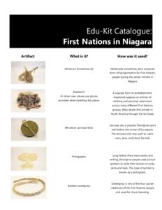 Edu-Kit Catalogue: First Nations in Niagara Artifact What is it?