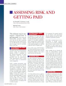 NEWS FROM COMMERCE  ASSESSING RISK AND GETTING PAID by Kenneth F. Garrison, Jr. and Finance, Credit and International Business (FCIB)