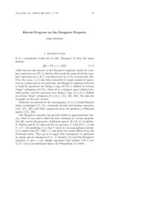 Irish Math. Soc. Bulletin), 77–Recent Progress on the Daugavet Property DIRK WERNER