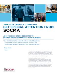 SPECIALTY CHEMICAL COMPANIES  GET SPECIAL ATTENTION FROM SOCMA