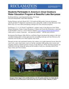 Students Take Part in AGO Water Education Program at Lake Berryessa