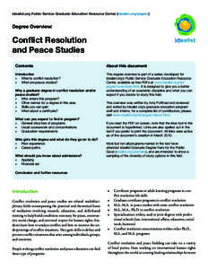 Conflict resolution / Mediation / Peace and conflict studies / Alternative dispute resolution / Peace education / Conflict management / School of International Service / Dispute Systems Design / Conflict resolution research / Dispute resolution / Conflict / Sociology