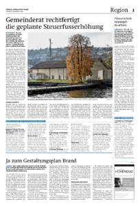 Region  Zürichsee-Zeitung Bezirk Horgen Freitag, 6. NovemberGemeinderat rechtfertigt