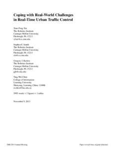 Coping with Real-World Challenges in Real-Time Urban Traffic Control
