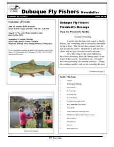Dubuque Fly Fishers  Newsletter Volume 24, Issue 2
