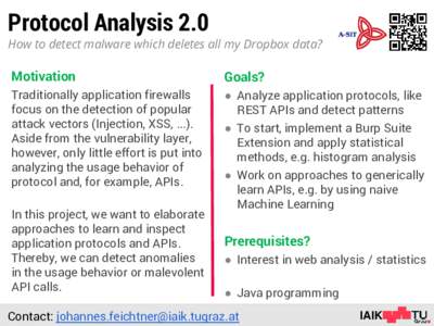 Protocol Analysis 2.0  How to detect malware which deletes all my Dropbox data? Motivation