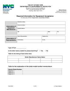 THE CITY OF NEW YORK DEPARTMENT OF ENVIRONMENTAL PROTECTION Bureau of Environmental Compliance[removed]Junction Boulevard, 9th Floor Flushing, New York 11373