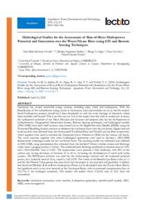 Hydrological Studies for the Assessment of Run-of-River Hydropower Potential and Generation over the Wouri-Nkam River using GIS and Remote Sensing Techniques