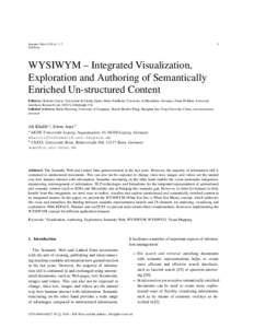 1  Semantic Web–17 IOS Press  WYSIWYM – Integrated Visualization,
