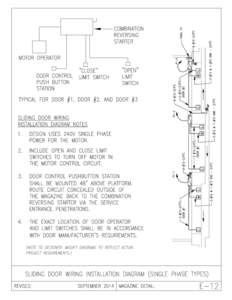 Navy Magazine Detail E-12 Sliding Door Wiring Installation Diagram (Single Phase Types)