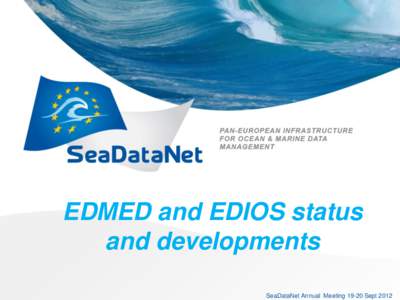 EDMED and EDIOS status and developments SeaDataNet Annual MeetingSept 2012 EDMED V1 - content • Total entries now: 4013