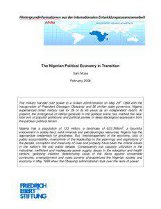 THE NIGERIAN POLITICAL ECONOMY IN TRANSITION