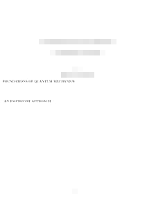 FOUNDATIONS OF QUANTUM MECHANICS AN EMPIRICIST APPROACH by Willem M. de Muynck