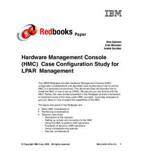 Hardware Management Console (HMC) Case Configuration Study for LPAR Management
