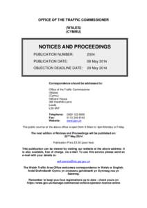 Notices and proceedings: Wales: 8 May 2014