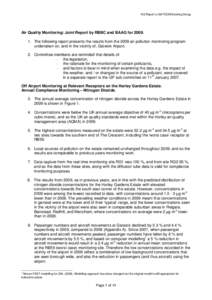 Air Quality Monitoring Report to General Purposes Sub Committee for data until 31st December 2005