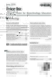 June 2018| NCBE Price list  June 2018 Price list National Centre for Biotechnology Education