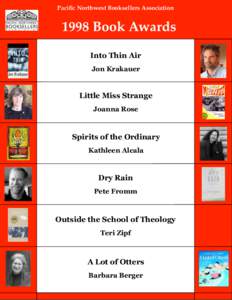 Pacific Northwest Booksellers AssociationBook Awards Into Thin Air Jon Krakauer