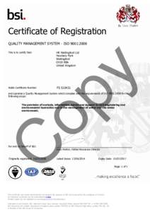 Certificate of Registration QUALITY MANAGEMENT SYSTEM - ISO 9001:2008 FSop