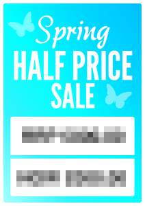 Spring  HALF PRICE SALE  RRP £000.00