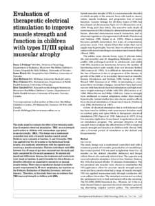 Evaluation of therapeutic electrical stimulation to improve muscle strength and function in children with types II/III spinal muscular atrophy
