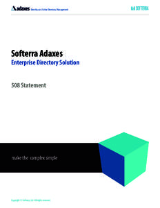 Identity and Active Directory Management  Softerra Adaxes Enterprise Directory Solution 508 Statement