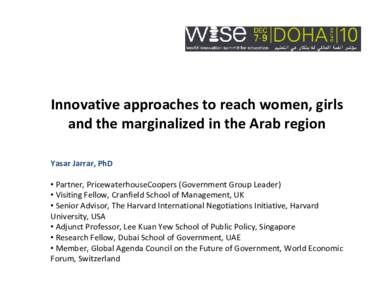 Microsoft PowerPoint - Innovative approaches to reach women_Yasar Jarrar_FINAL.pptx