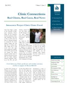 Fall[removed]Volume 1, Issue 2 Clinic Connections Real Clients, Real Cases, Real News