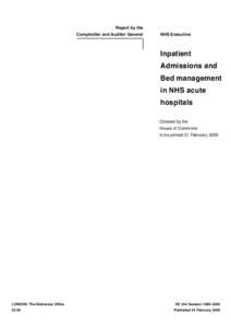 Report by the Comptroller and Auditor General NHS Executive  Inpatient