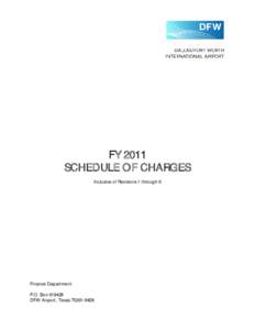 FY 2011 SCHEDULE OF CHARGES Inclusive of Revisions 1 through 6 Finance Department P.O. Box