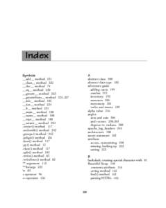 Index Symbols A  abstract class 208