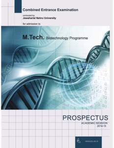 M.Tech. Biotechnology  PROSPECTUS CEEB[removed]