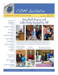 COM bulletin CONGREGATION OF MOSES Kalamazoo, Michigan JanuaryVolume 7, Issue 1