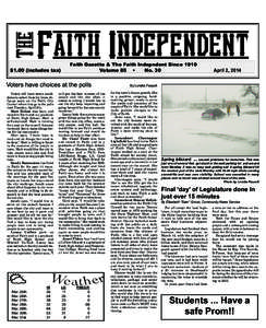 Faith Gazette & The Faith Indepndent Since 1910 Volume 85 • No. 30 $1.00 (includes tax)