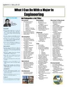 What I Can Do With a Major In  Engineering Job Categories & Job Titles Acoustical