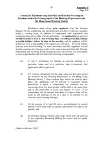 396  Appendix H (PageConduct of Electioneering Activities and Election Meetings in