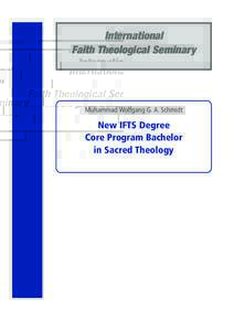 International Faith Theological Seminary Muhammad Wolfgang G. A. Schmidt  New IFTS Degree