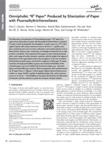 Omniphobic RF Paper Produced by Silanization of Paper with Fluoroalkyltrichlorosilanes