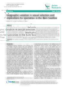 Geographic variation in sexual selection and implications for speciation in the Barn Swallow