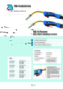 TBi Industries  TBi X-Power MIG / MAG Welding torches Versatile and powerful