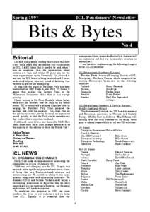 Spring[removed]ICL Pensioners’ Newsletter Bits & Bytes No 4