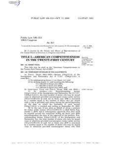 PUBLIC LAW 106–313—OCT. 17, STATPublic Law 106–313 106th Congress