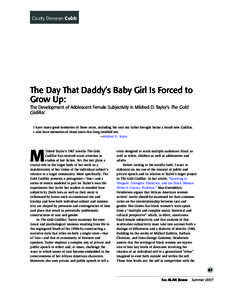 Cicely Denean Cobb  The Day That Daddy’s Baby Girl Is Forced to Grow Up: The Development of Adolescent Female Subjectivity in Mildred D. Taylor’s The Gold Cadillac