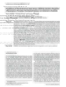 Blackwell Publishing AsiaMelbourne, AustraliaAENAustralian Journal of Entomology1326-6756© 2006 The Authors; Journal compilation © 2006 Australian Entomological SocietyMay 2006452122129Original ArticleSurvey for Caliot